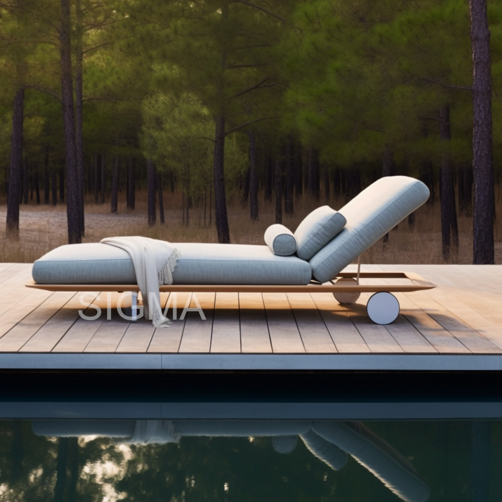 Factory Wholesale Price Manual Cloth Chaise Lounge Modern Outdoor Furniture