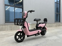 Vélo électrique pour adulte 48V 350W avec pneu tubeless de 14 pouces, double alarme à distance et frein à tambour avant et arrière