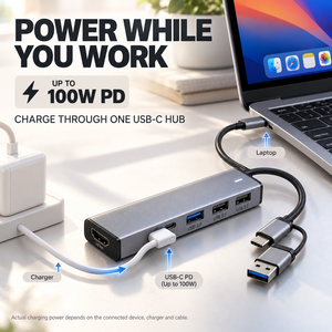 Hub USB C 5 en 1, 100W PD, 4K 60Hz, adaptateur multiport USB 3.0 Type C pour ordinateur portable MacBook, vente en gros OEM - Product Image 3