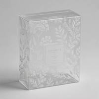 Boîte d'emballage personnalisée portable en PET/PP/PVC holographique géométrique, impression numérique/sérigraphie irisée, logo personnalisé Zhenpin PR016