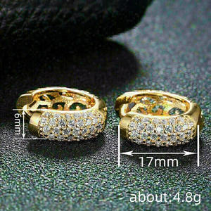 Orecchini a Cerchio di Lusso in Oro per Donne, Placcati in Oro 18K con Cristalli e Strass, Gioielli per Uso Quotidiano - Product Image 6