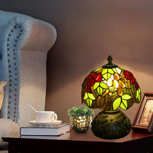 Lampada da tavolo da letto da 8 pollici in vetro colorato di <span class=keywords><strong>Tiffany</strong></span> per studio delicato e carino per studio regalo di luce notturna creativa - Product Image 3