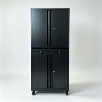Armoire de rangement robuste en acier avec serrure à clé, tiroirs et roulettes, armoire à outils mobile, atelier industriel, écologique