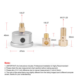 เกจวัดแรงดันน้ำมันเชื้อเพลิงสำหรับ Honda Civic รุ่นดัดแปลง ทนแรงกระแทก ช่วงการวัด 0-100 PSI สำหรับปั๊มน้ำมันเชื้อเพลิงและอะไหล่ - Product Image 4
