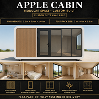 Maison préfabriquée en aluminium en forme de pomme, résistante aux intempéries et aux UV, pour le camping et le glamping, design moderne, utilisation en boutique