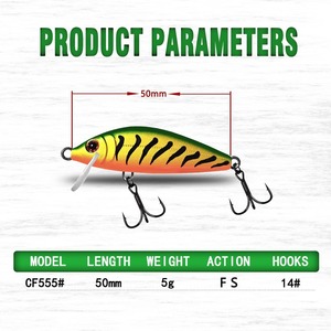 5g Transparente Plástico ABS Bionic Isca De Pesca 13 Cores 50mm Comprimento Tipo Vibratório Afundando Pequenos Peixes Isca-para Carpa - Product Image 5