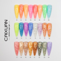 2024 arrivée populaire paillettes flocons arc-en-ciel sucre UV LED Gel vernis à ongles échantillon gratuit
