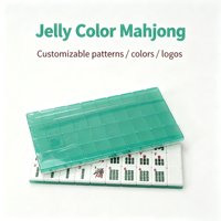 Jeu de tuiles de mahjong américaines en acrylique transparent Jelly Hue pour le divertissement familial en intérieur sur table