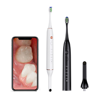 Brosse à dents électrique double face en gros avec miroir endoscopique visuel de la cavité buccale, étanche IPX7, 5 modes, rechargeable par USB