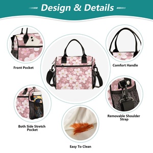 New Arrival Flower Design Cooler Bag Custom Logo Insulated Cherry Blossom Print Adults Sublimated Thermal Lunch Bag for Women - Product Image 3