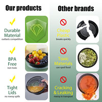 32OZ Runde BPA-freie PP To-Go Fast-Food-Behälter Wiederverwendbare Schwarze Einweg-Plastik-Bento-Lunchbox für Restaurants