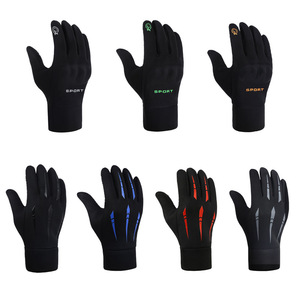 Gants de cyclisme à doigts entiers, compatibles avec écran tactile, imperméables, coupe-vent, doublés de polaire, chauds, pour sports de plein air, unisexes, pour adultes - Product Image 1
