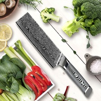 Manche en G10 gris 7 pouces vg10 67 couches couteaux de chef japonais couteau nakiri en acier damas avec lame à motif martelé