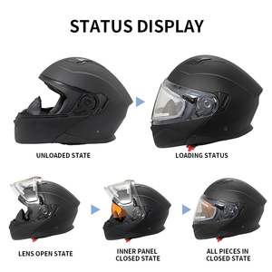 Yijia, casco 22.05 per motoslitta con schermo elettrico riscaldato, casco da neve,
