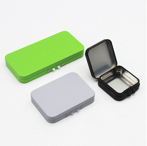 New tinplate kim loại hộp màu hồng/Đen in màu sắc thuốc lá cá nhân thực phẩm hộp gói Nắp tùy chỉnh hộp thiếc với bản lề Nắp - Product Image 4