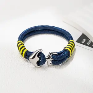Bracelet cordon minimaliste fait main Bracelet corde nautique Bracelet crochet en métal Bracelet poignet Bracelet surf pour hommes femmes
