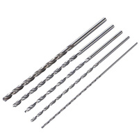 Jeu de forets en titane HSS pour métal, 5 pièces, 150 mm, tige droite extra longue, forets hélicoïdaux HSS (2-5 mm) pour métal, bois, plastique