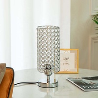 Lampe de table en cristal avec double port de charge USB, flexible et à intensité réglable, lampe de bureau moderne pour chambre, hôtel et décoration intérieure