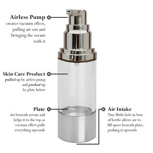 Bouteille de pompe sans air de luxe de bonne conception, argent mat et brillant, vente en gros - Product Image 2