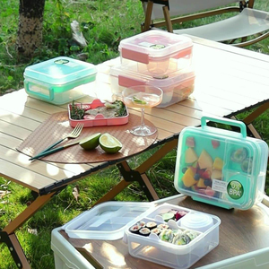 2026 portable double-layer lunch box, <b>simple</b> partition bento box, wholesale lunch box for outdoor picnics - Product Image 2