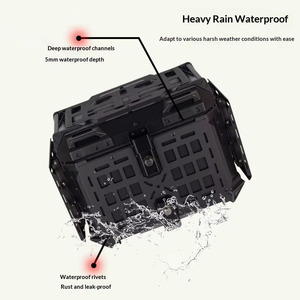 Boîte à bagages arrière universelle pour moto Slke en plastique avec panneaux latéraux pliables pour la modernisation et la personnalisation - Product Image 4