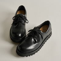 Scarpe Derby in Pelle di Cavallo Premium con Suola Spessa, Fatte a Mano, in Vera Pelle, per Uomo, Stile Casual e Formale, Nere