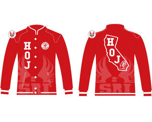 Veste universitaire en coton sur mesure Heroines of Jericho Racecar |   Veste de course en sergé de coton brodée sur mesure HOJ Masons - Product Image 5