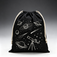 Pochette à cordon en toile de dessin animé, écologique, sac organisateur multi-usages pour cosmétiques, bijoux, petites articles de toilette