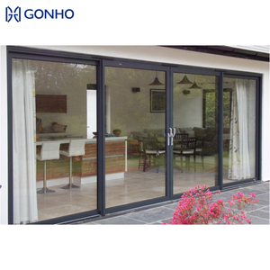 Pabrik Foshan kustom decorativealuminium pintu ekstrusi profil tahan angin aluminium pintu geser