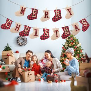 ป้ายแบนเนอร์ DAMAI สุขสันต์วันคริสต์มาส ผ้ากระสอบรูปถุงเท้า ของตกแต่งคริสต์มาสสุดพิเศษ ของตกแต่งคริสต์มาสที่ไม่เหมือนใคร ของตกแต่งเตาผิงสุดเก๋ ของตกแต่งวันคริสต์มาส - Product Image 2