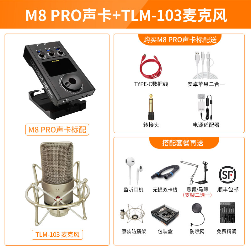 Ensemble microphone studio de qualité professionnelle Norman TLM-103