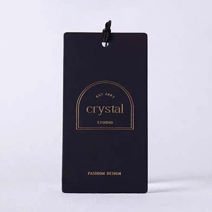 Sang trọng tùy chỉnh dập nổi treo thẻ các tông màu đen Swing thẻ may Nhãn quần áo thẻ - Product Image 4