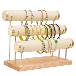 منظم المجوهرات رف برج حامل تخزين المجوهرات المخملية حامل عرض Schmuck لسوار قلادة الإسورة ووتش - Product Image 5