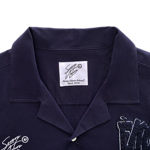 夏秋定制标志刺绣100% 棉斜纹休闲实心半袖男式衬衫 - Product Image 4
