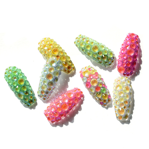 <span class=keywords><strong>Strass</strong></span> noctilucent à la mode, couleur spéciale, forme ronde, brille dans le noir, pour décoration artistique des ongles - Product Image 1