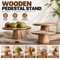 Support en bois rond sur pied, présentoir à gâteaux, plateau de service personnalisé avec logo pour desserts, fruits, décoration de table
