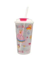 600ml Cartoon Cute Kids 'Portable Water Kettle Double Drink Square Cup Straw pour les activités de gymnastique en plein air