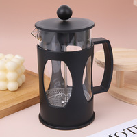 Cafetière à piston en verre borosilicate à double paroi isolée, résistante à la chaleur, écologique, 1 litre, pour café et thé