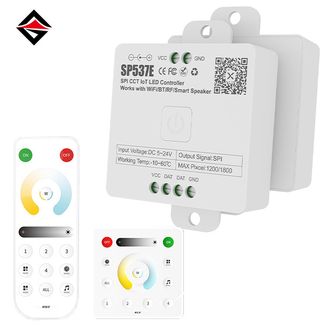 CCI SPI LED Controller WiFi Alexa Voice Google Home CCT Dimmer LED Blue Tooth Light Strip Controller SP532E SP537E