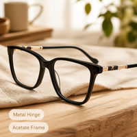 Nuevas Monturas Ópticas de Diseño Moderno con Diamantes, Estilo Ojo de Gato, Montura de Acetato, Gafas de Moda para Mujer, Oculos