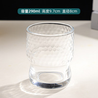 Tasse à café en verre créative de 290 ml, à taille cintrée, à large ouverture, transparente, pour usage domestique, idéale pour les boissons glacées, le latte et le thé au lait