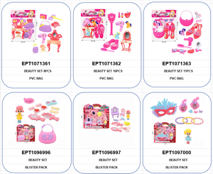 <span class=keywords><strong>Kit</strong></span> de maquillage de jeu de rôle EPT pour filles, ensemble de jouets de beauté princesse en plastique, sac à main, accessoires d'habillage, promotion Dollartoys - Product Image 2