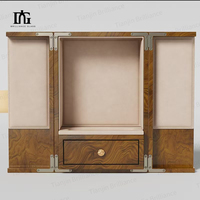 Boîte à vin en bois artisanale haut de gamme, écologique, à double porte, avec tiroirs, logo personnalisable, protection et rangement, ustensiles inclus