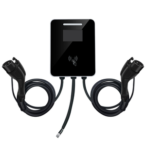 สถานีชาร์จรถยนต์แบบเร็ว 40A พอร์ตคู่ 14KW 19KW ติดผนัง GBT CCS2 EV ดีไซน์ปรับแต่งได้ - Product Image 1