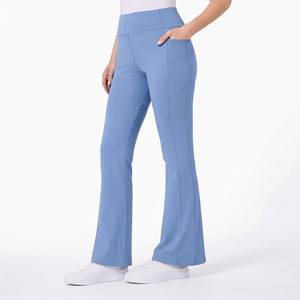 Pantalones de Yoga de Cintura Alta para Mujer, Tallas Grandes, Pierna Ancha, Spandex/Nylon, Secado Rápido, Transpirables, Efecto Levanta Glúteos, para Verano - Product Image 5