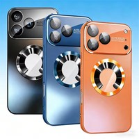 Protection d'objectif en verre pour iPhone 17 Pro Max, coque antichoc en verre AG mat avec grande fenêtre pour iPhone 16 Pro, 15, 14, 13 Pro Max