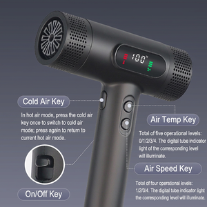 ไดร์เป่าผมไร้แปรงถ่าน ความเร็วสูง ดีไซน์กะทัดรัด สำหรับใช้ในบ้าน - Product Image 2