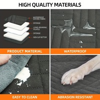 Housse de siège de voiture pour chien avec ventilation en maille Oxford, fond rigide, pour siège arrière, avec poche