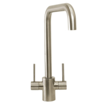 Robinet ZY-K208L pivotant à double poignée à 360 degrés pour évier en acier inoxydable mélangeur d'eau chaude et froide Installation à trou unique pulvérisation latérale