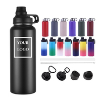 Bouteille d'eau sous vide de sport en acier inoxydable thermique isolée à double paroi de 12oz 16oz 18oz 32oz 64oz